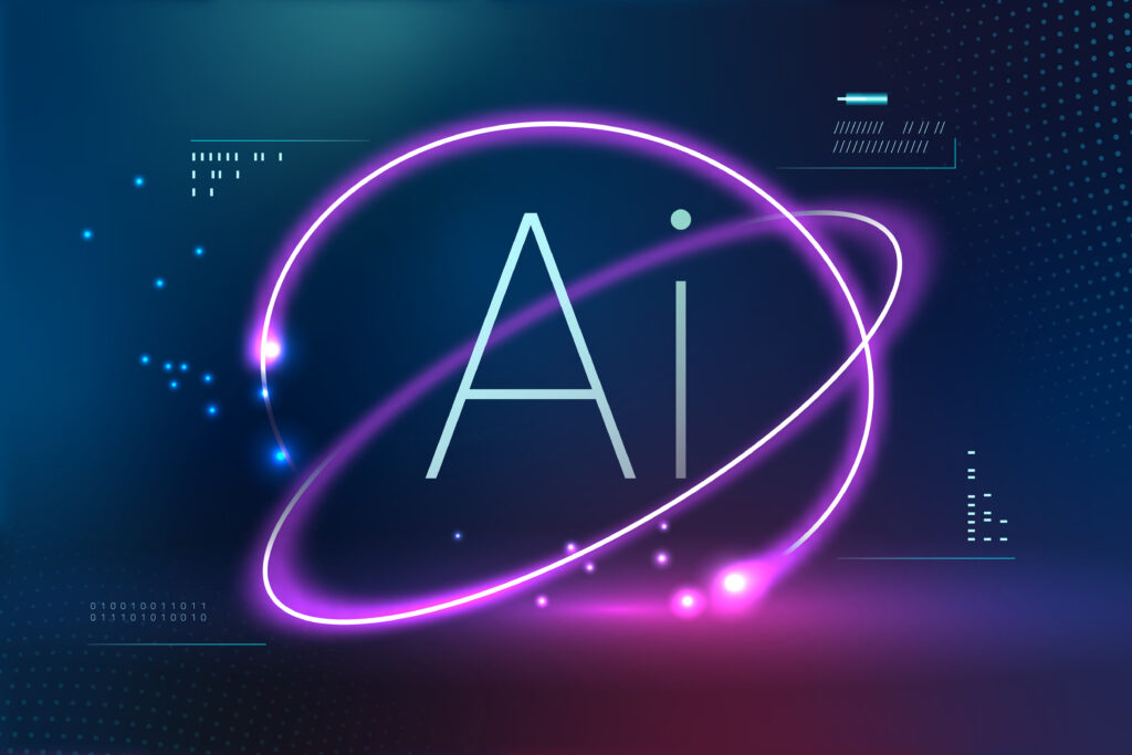 AI futuristic technology background vector