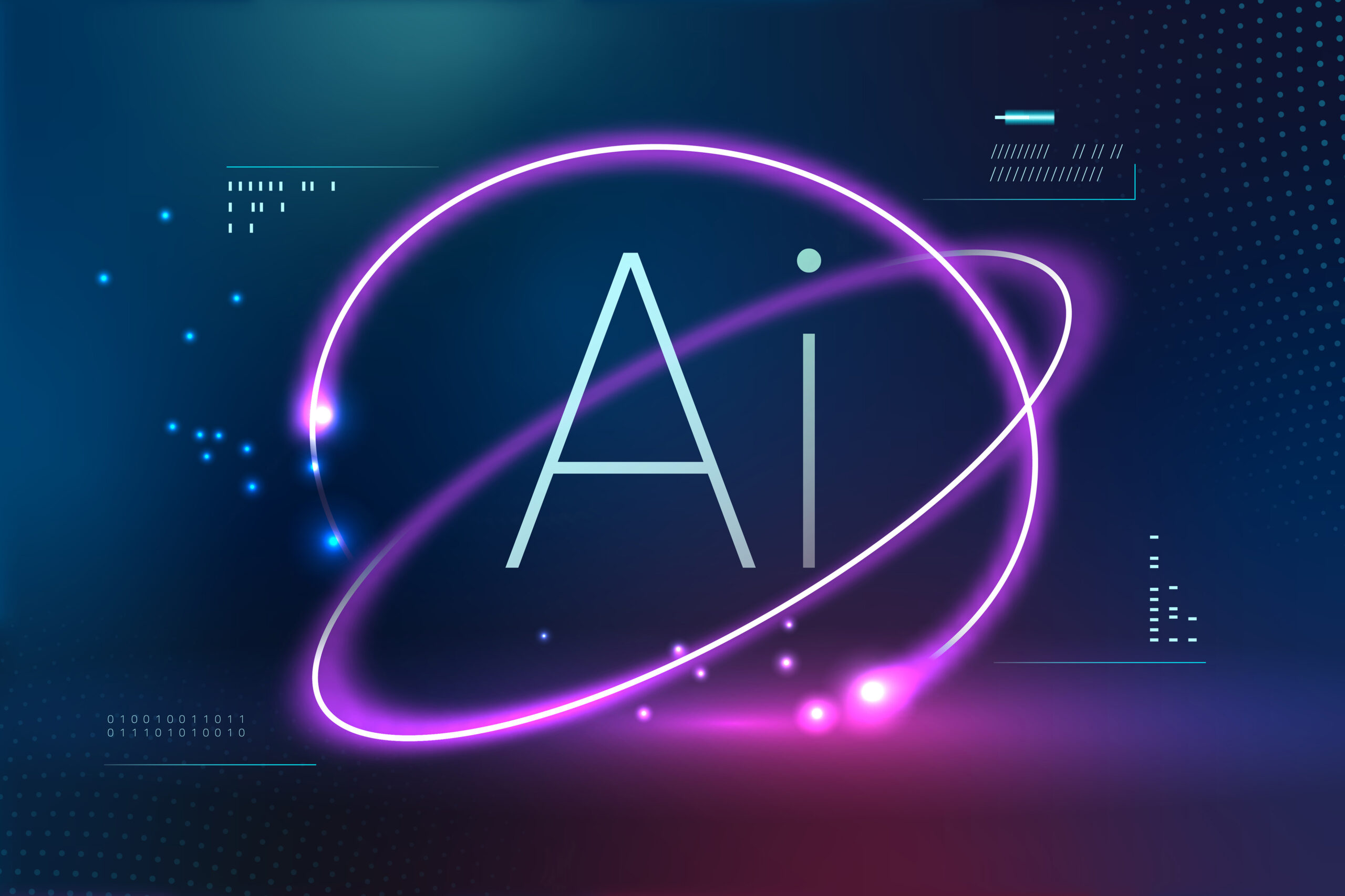 AI futuristic technology background vector